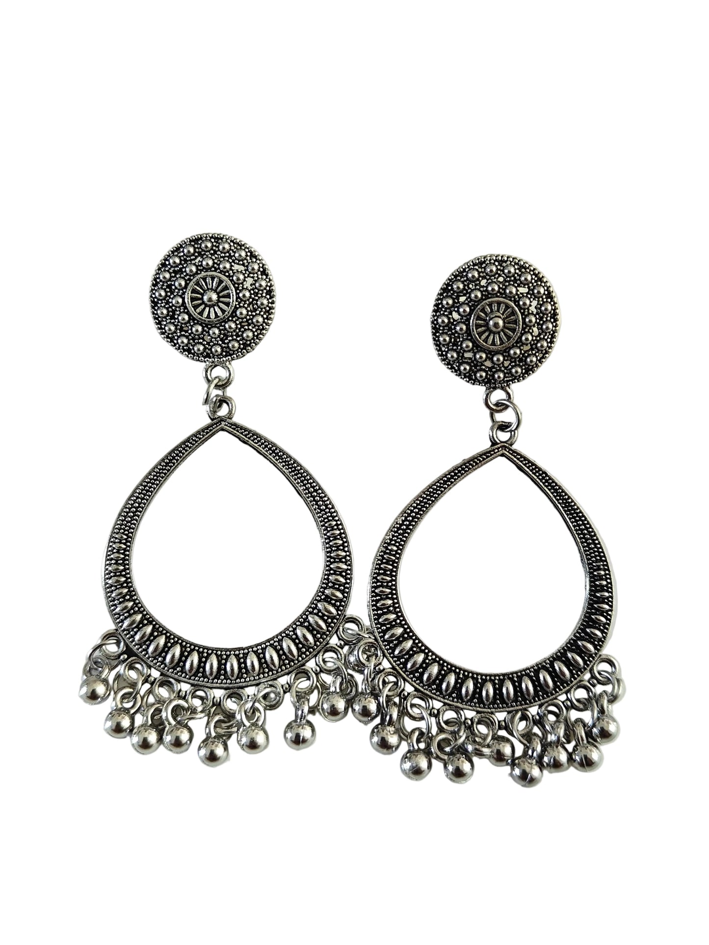 Silver Drop Jhumka Base - 1 Pair