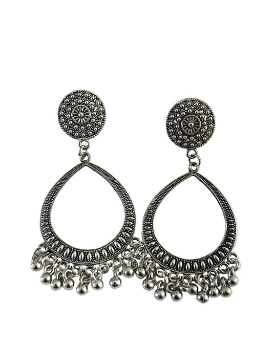 Silver Drop Jhumka Base - 1 Pair