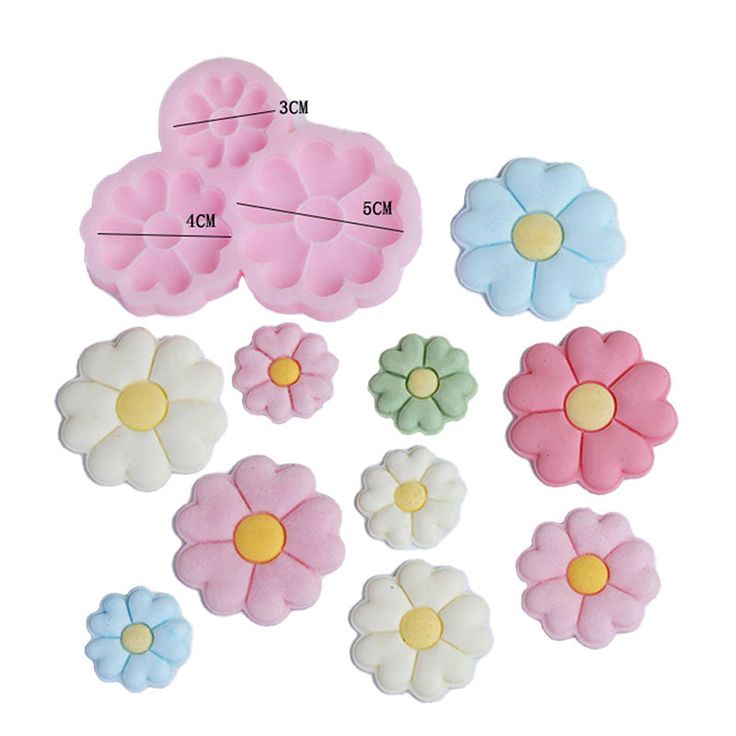 3 Cavity Flower Candle Mould