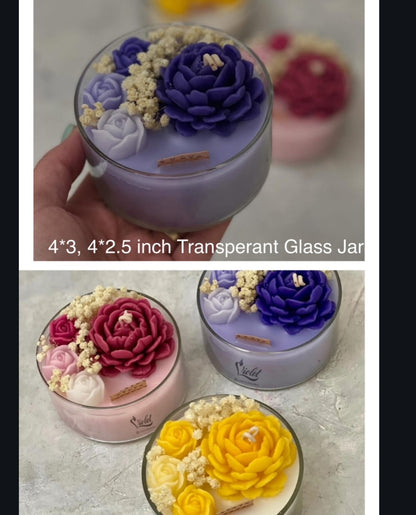 4 Inch Transparent Glass Candle Jar