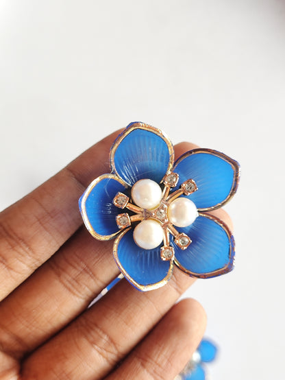 Ready Acrylic Flower Royal Blue - Pack of 5