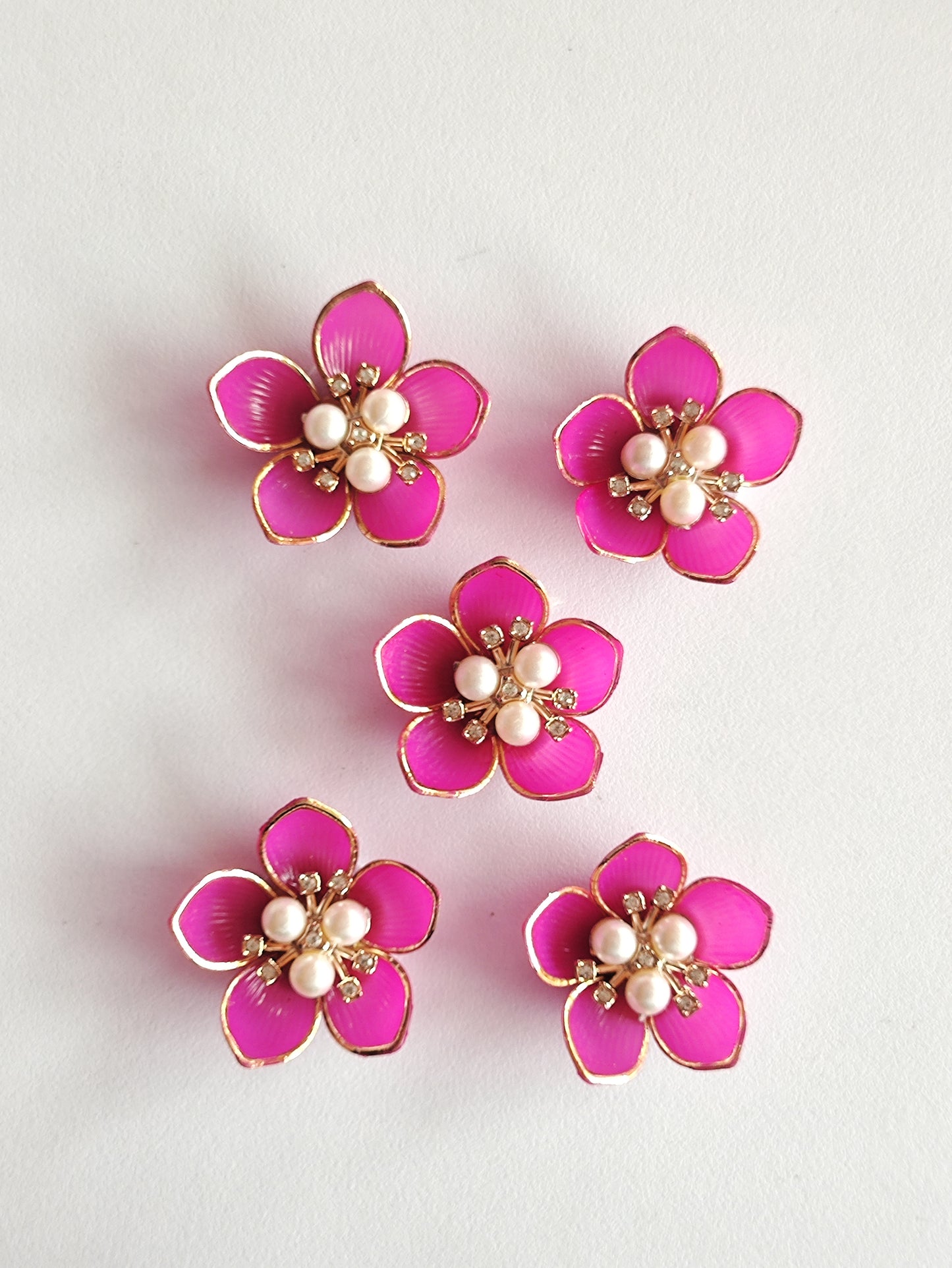 Ready Acrylic Flower Rani Pink - Pack of 5
