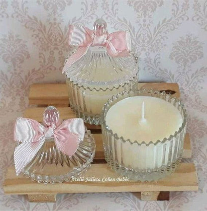 Diamond Cut Candle Small Jar with Lid