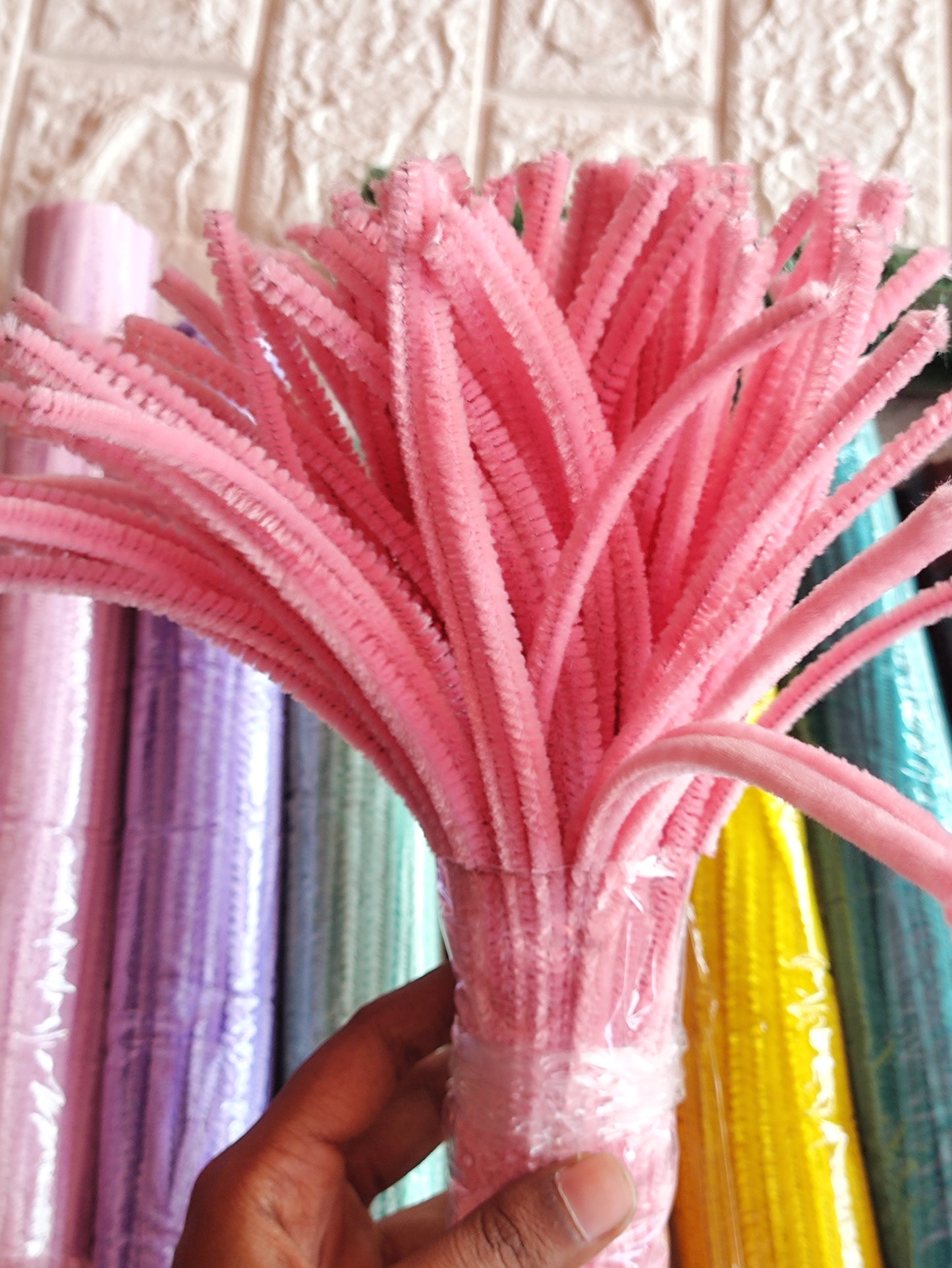 Pipe Cleaner Pastel Pink - 1 Pack (100 pcs)