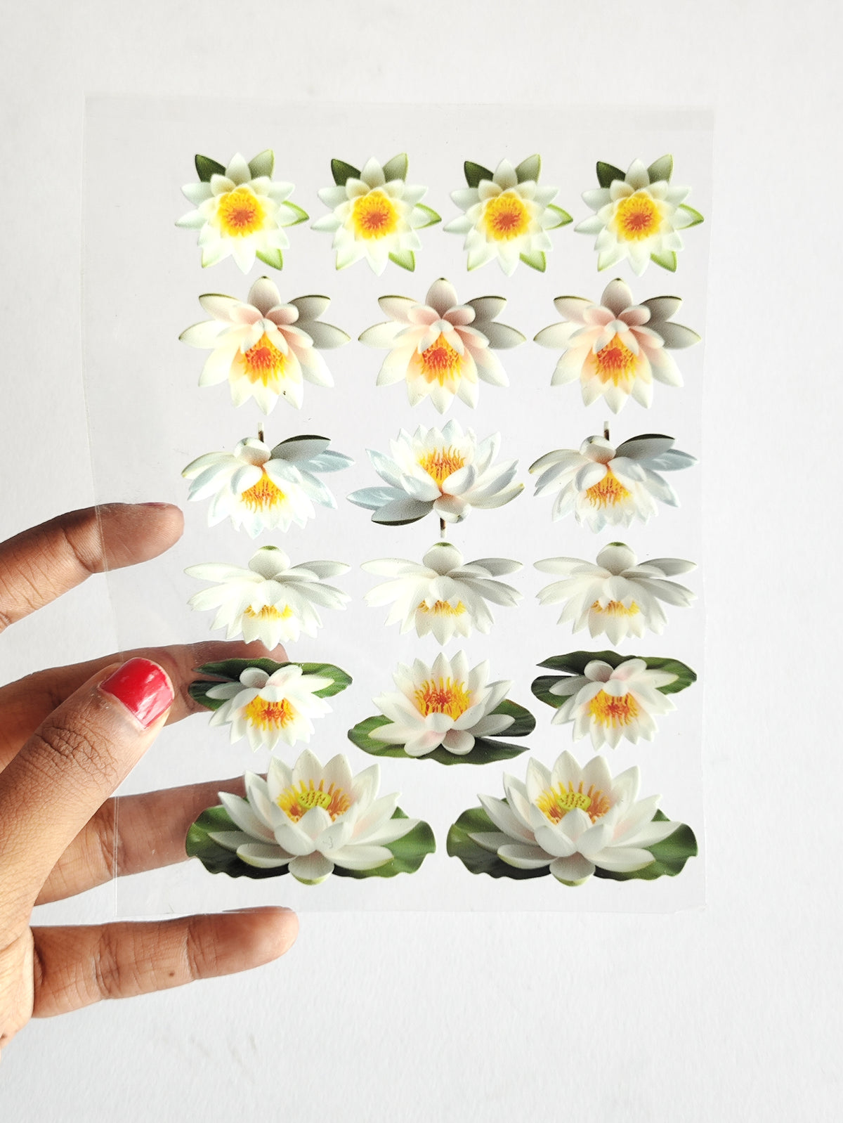 UV DTF Stickers White Flower - D67