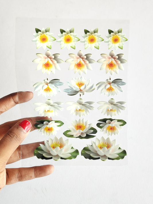 UV DTF Stickers White Flower - D67