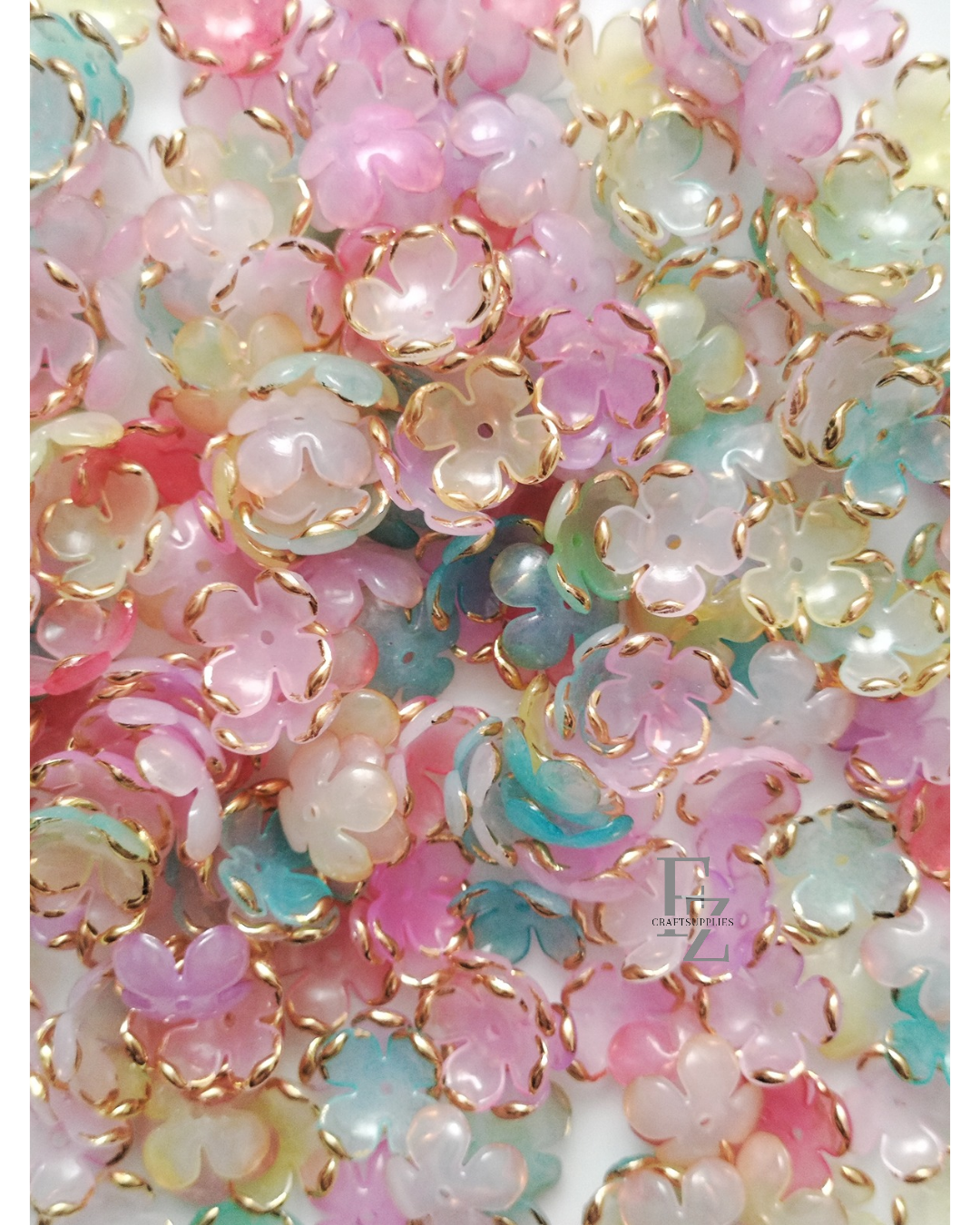Acrylic 4 Petal Flower - Multi Color