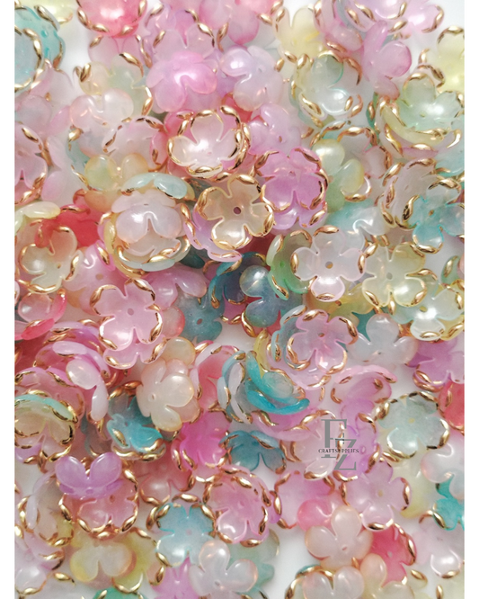 Acrylic 4 Petal Flower - Multi Color