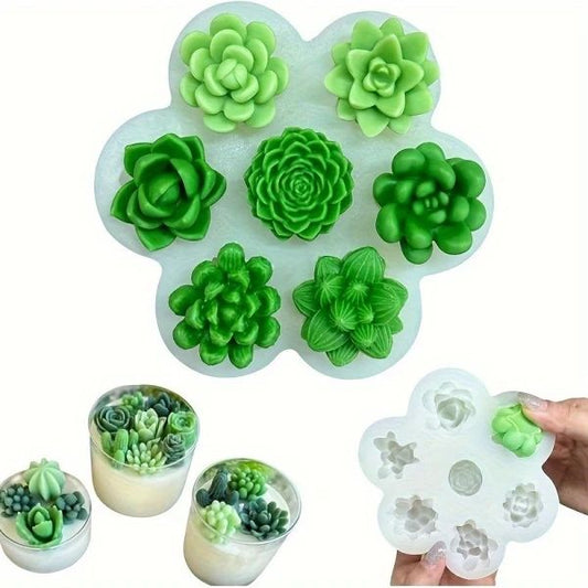 7 Cavity Succulent Candle Mould