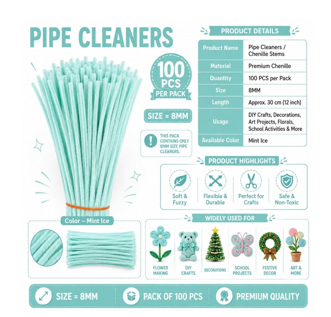 Pipe Cleaner 8MM - Mint Ice