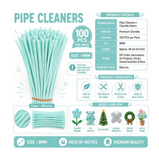 Pipe Cleaner 8MM - Mint Ice