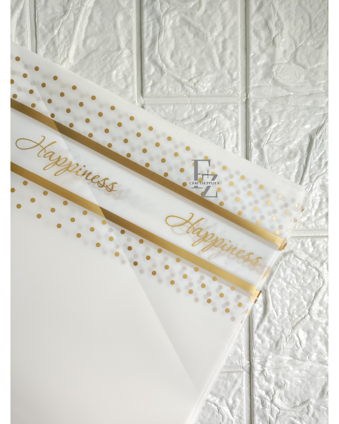 Happiness Half White Bouquet Wrapping Sheet - 5 Sheets