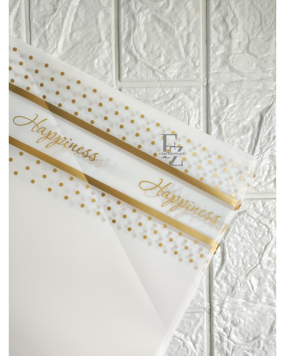 Happiness Half White Bouquet Wrapping Sheet - 5 Sheets