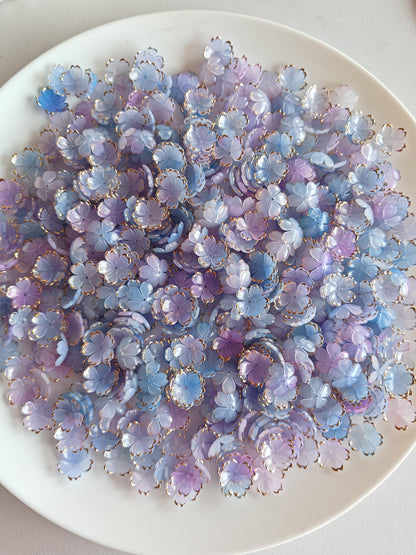 Mini Acrylic Flower Blue & Violet Mix - 20 grams