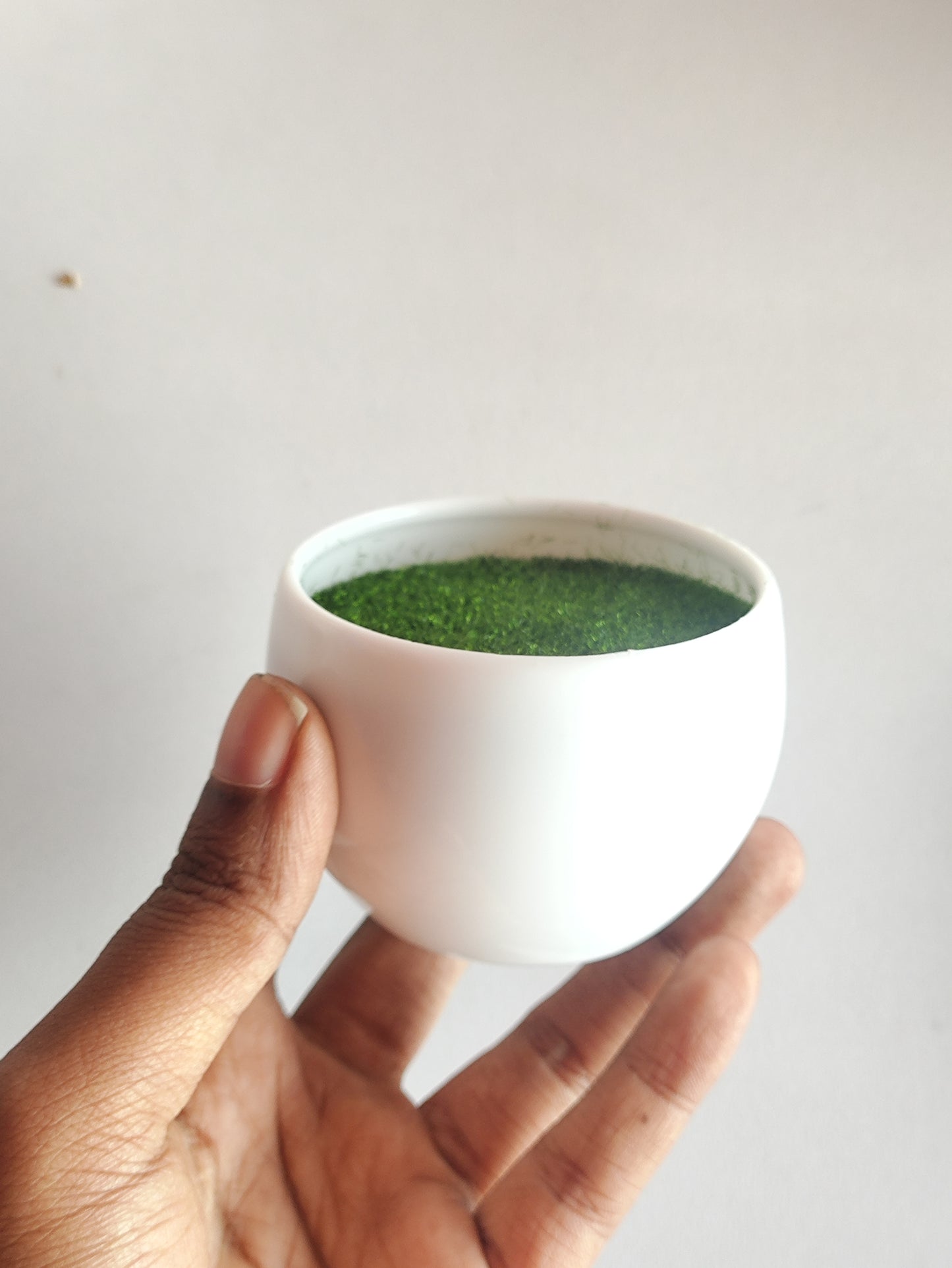 Mini Round Flower Pot with Artificial Grass