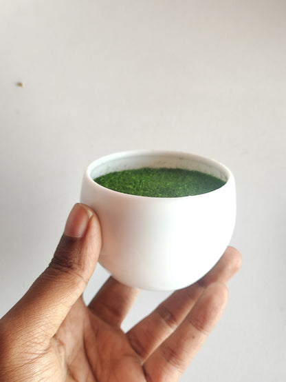 Mini Round Flower Pot with Artificial Grass
