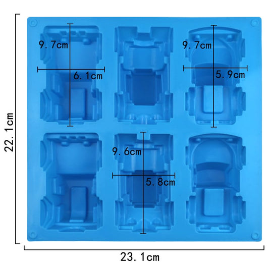 6 Cavity Vechiles Mould for DIY concrete art, Resin, Soap & Candle Making