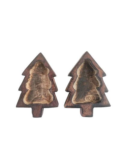 Christmas Tree Wooden Bowl for Candle - Small