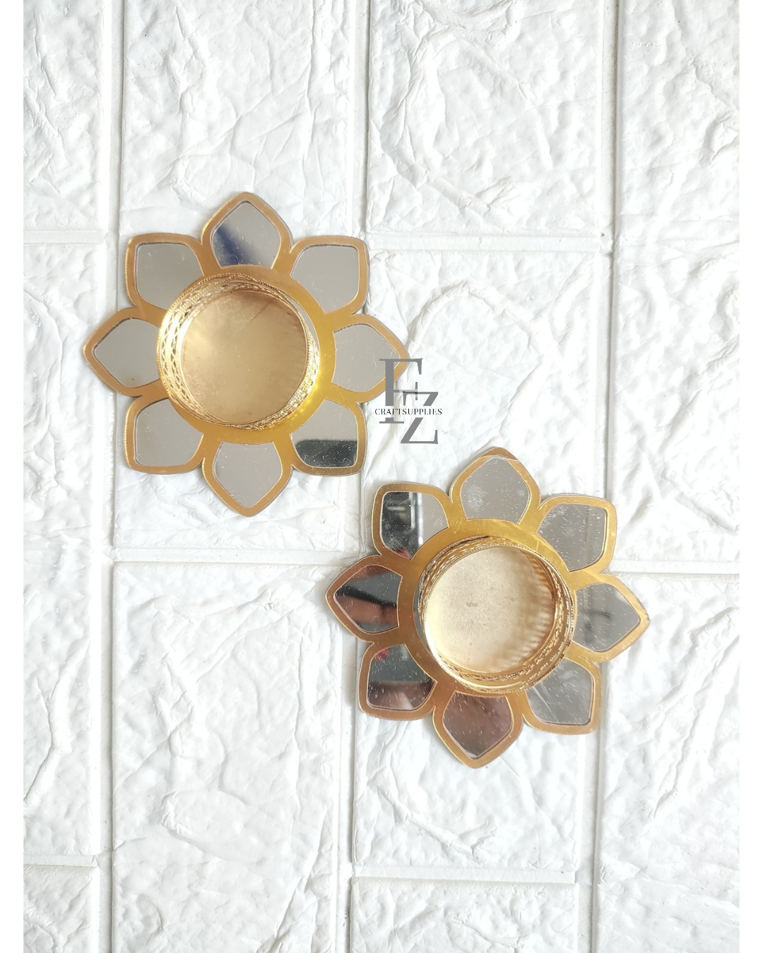 Acrylic Lotus Mirror Candle Holder - 1 Piece