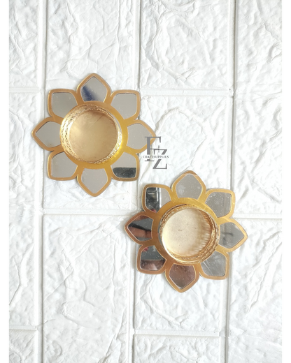 Acrylic Lotus Mirror Candle Holder - 1 Piece