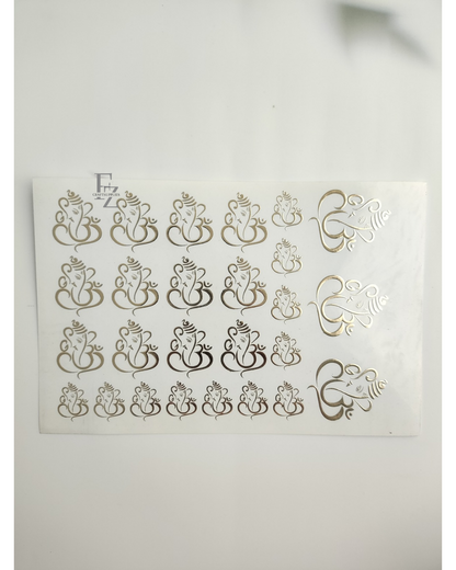 Ganeshji Gold Embossed Sticker Sheet A5 - D92