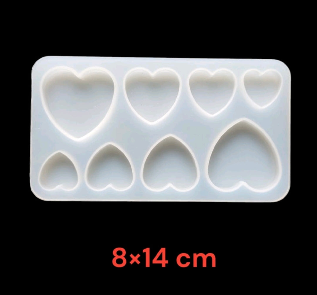 8 Cavity Heart jewelry mould
