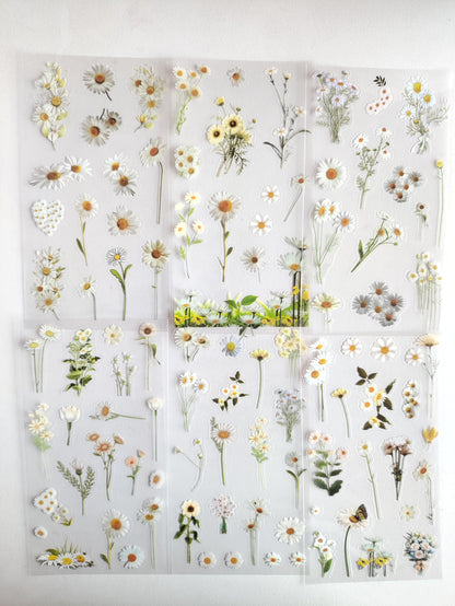 Cute Chrysanthemum Sticker - 1 Pack (6 sheets)