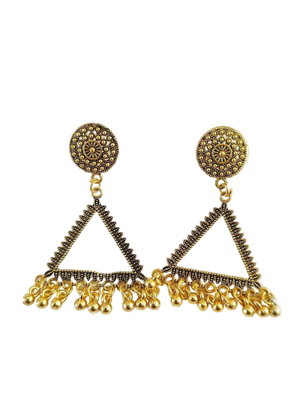 Gold Triangle Jhumka Base - 1 Pair