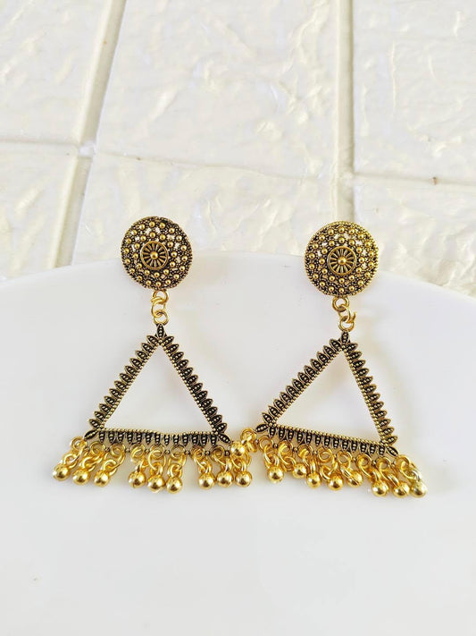 Gold Triangle Jhumka Base - 1 Pair