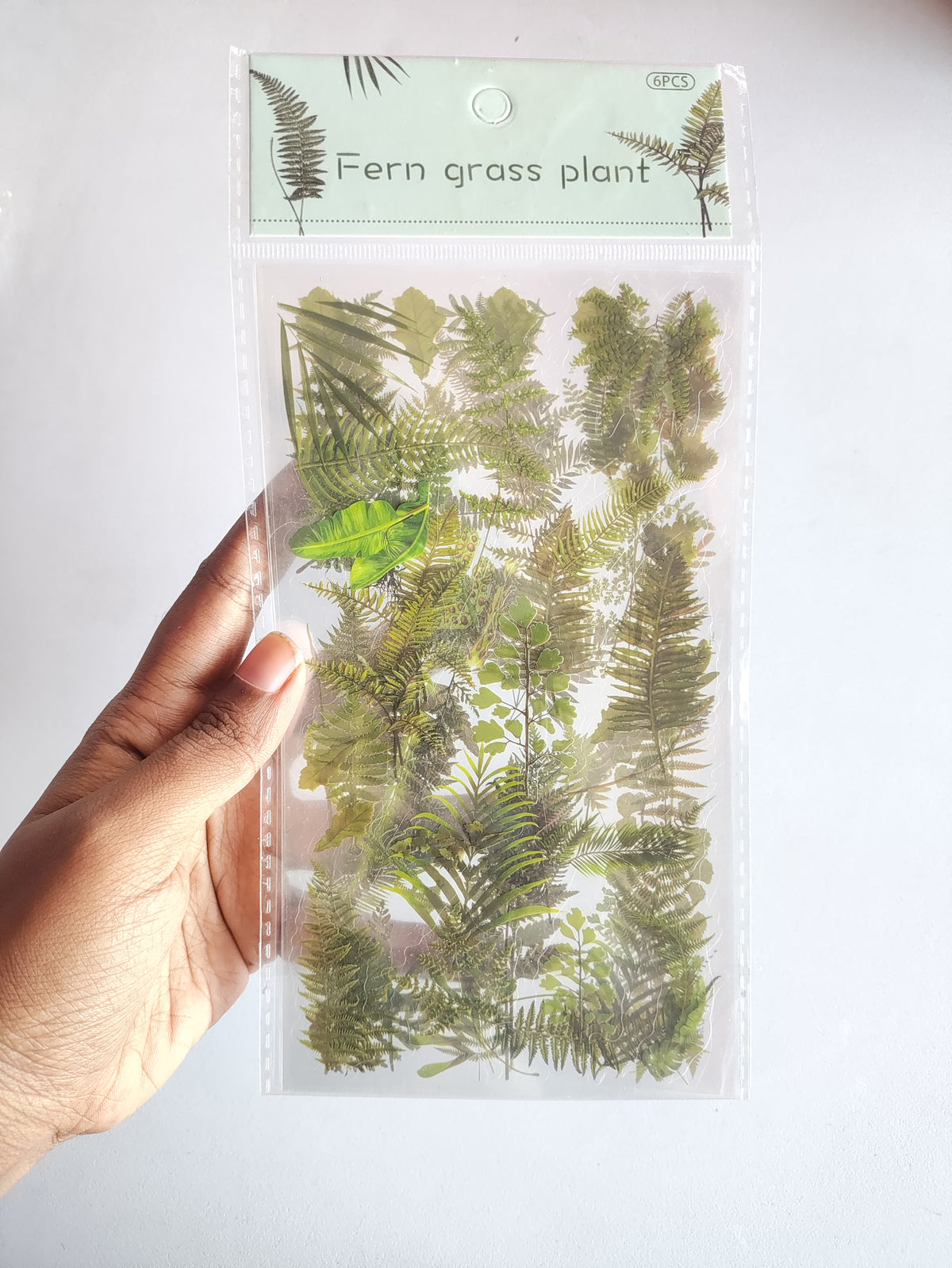 Fern Grass Plant Sticker - 1 Pack (6 sheets)