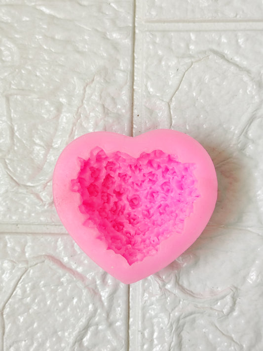 Floral Heart Pink Candle Mould