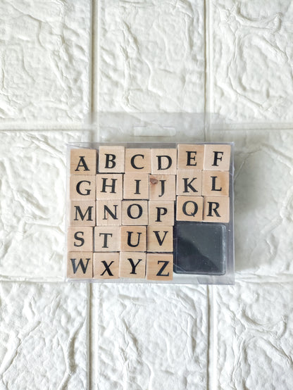 Wooden Stamp Capital Alphabet