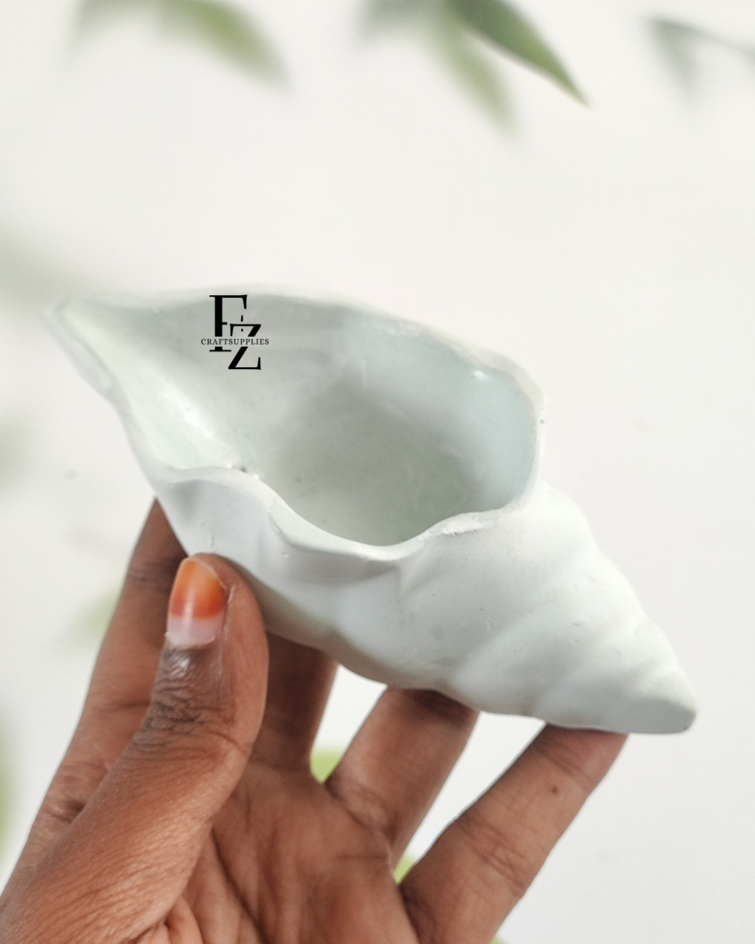 Shell Concrete Jar - Blue