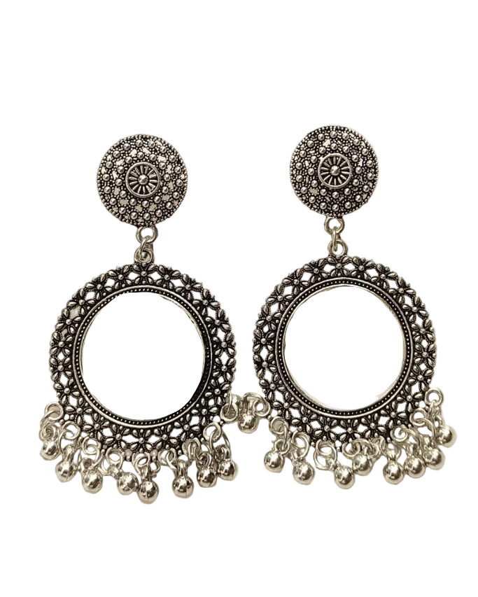 Silver Round 22mm Jhumka Base - 1 Pair