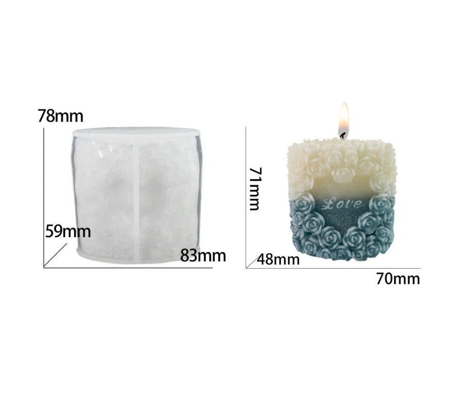 Love Rose Pillar Candle Mould