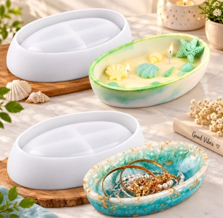 Oval Bowl Silicon Mould for Resin & Concrete