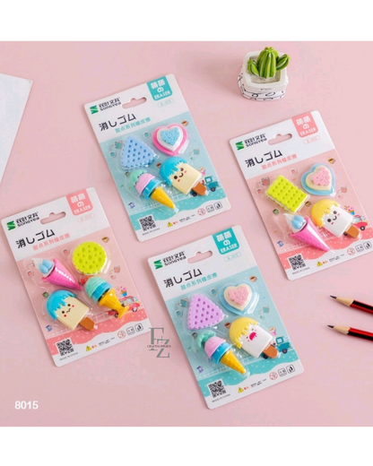 Ice Cream Erasers - Pack of 4