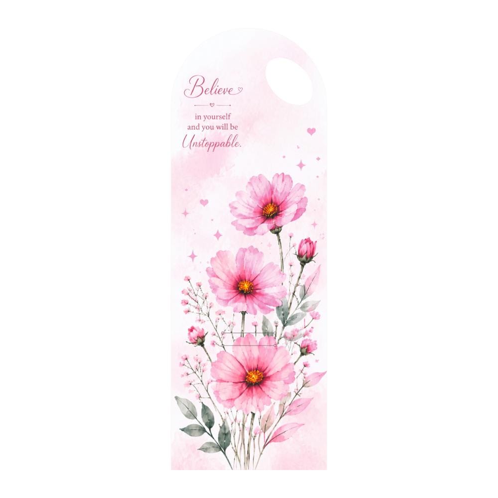Pink Floral Bouquet Flower Card - 5 pieces pack