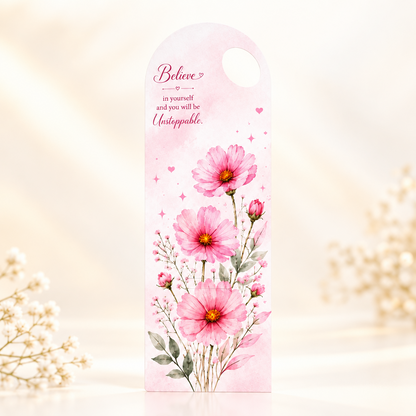 Pink Floral Bouquet Flower Card - 5 pieces pack