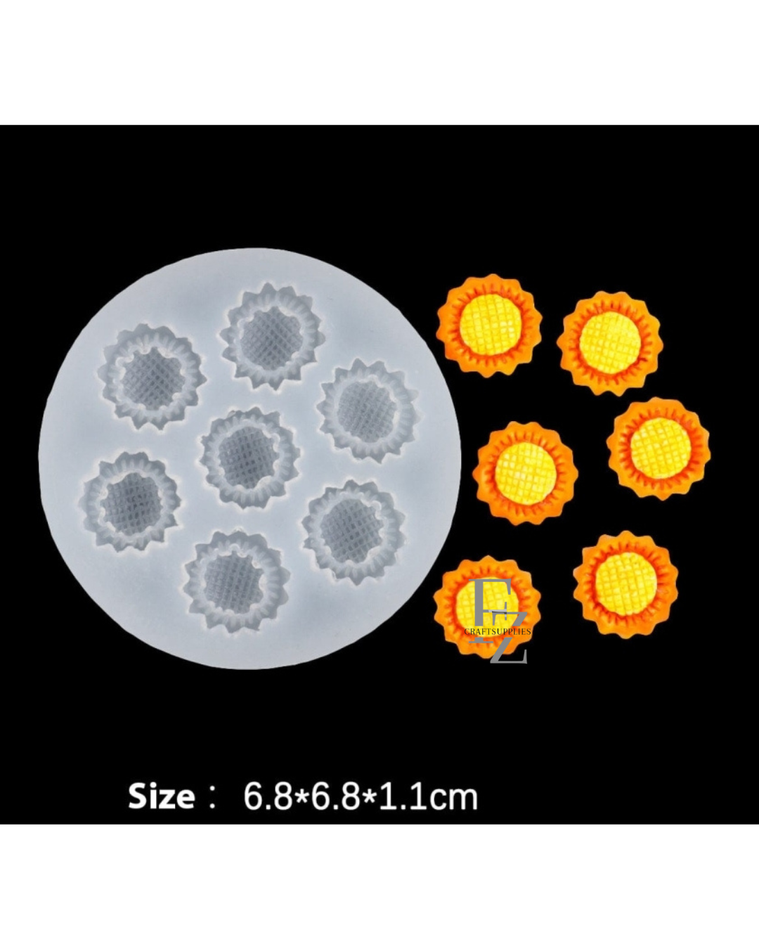 7 Cavity Mini Sunflower Candle Mould