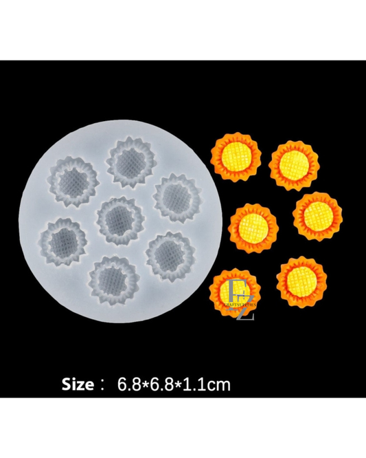 7 Cavity Mini Sunflower Candle Mould