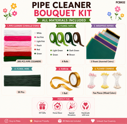 Pipe Cleaner Bouquet Making Kit B