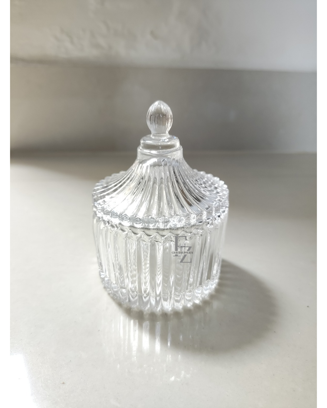 Diamond Cut Candle Small Jar with Lid