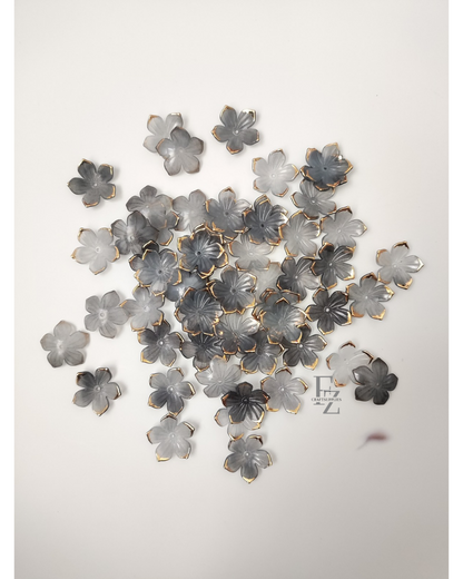 Acrylic 5 Petal Flowers - Black