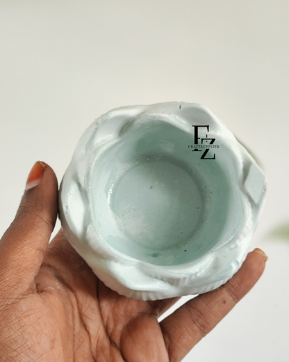 Lotus Concrete Jar - Blue