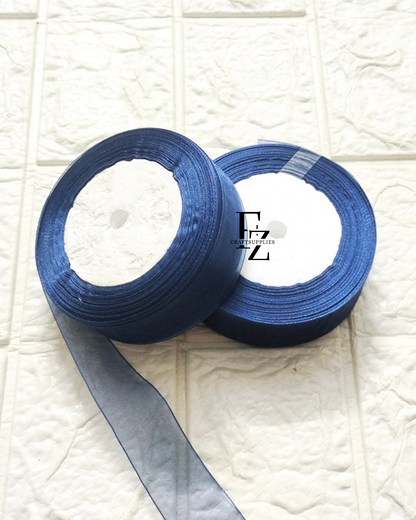 Organza Ribbon - Deep Blue