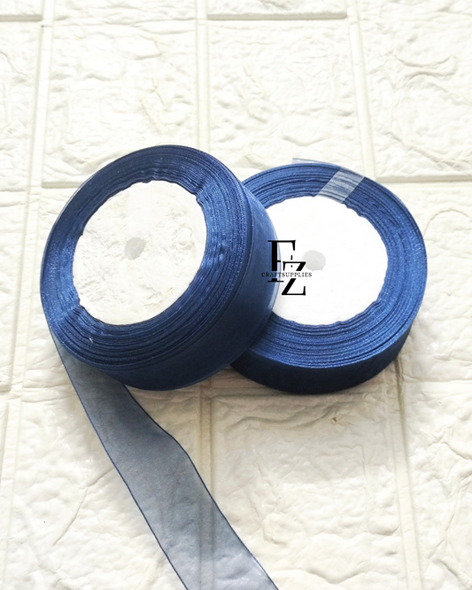Organza Ribbon - Deep Blue