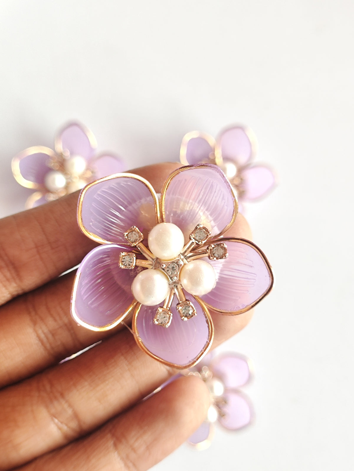 Ready Acrylic Flower Violet - Pack of 5