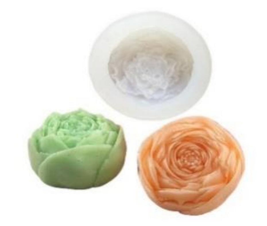 Round Rose Bud Candle Mould - Small