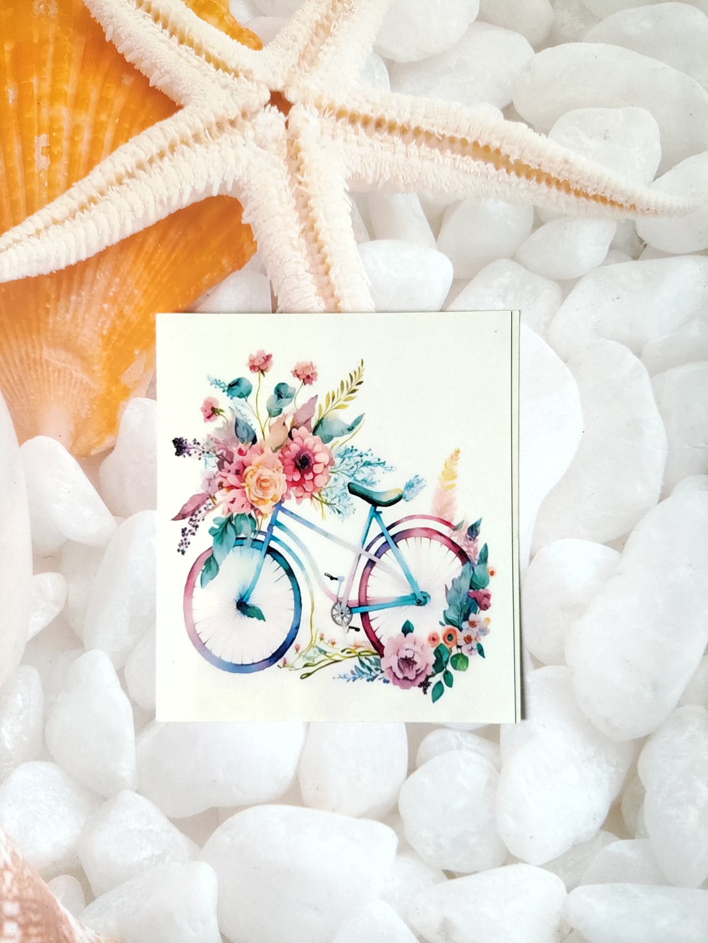 Floral Cycle Blue Sticker Sheet